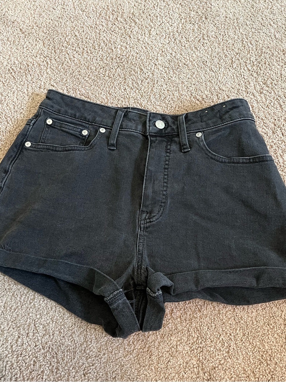 Madewell High-Waist Black Denim Shorts